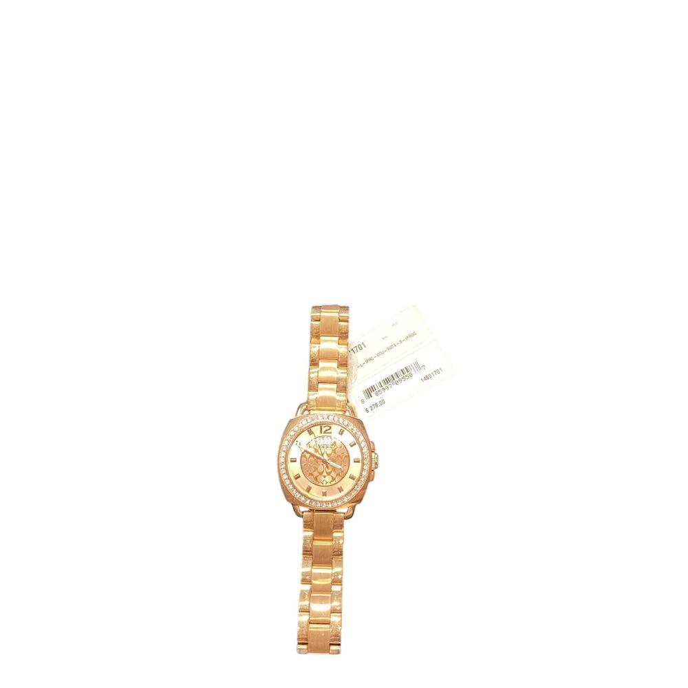 Coach Women's Boyfriend Mini Rose Gold Tone Bracelet 14501701 Womens Watch - Picture 7 of 8